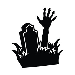 zombie hand rising from the grave vector
