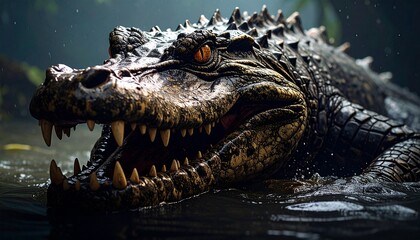 Fototapeta premium 水中に生息するワニ