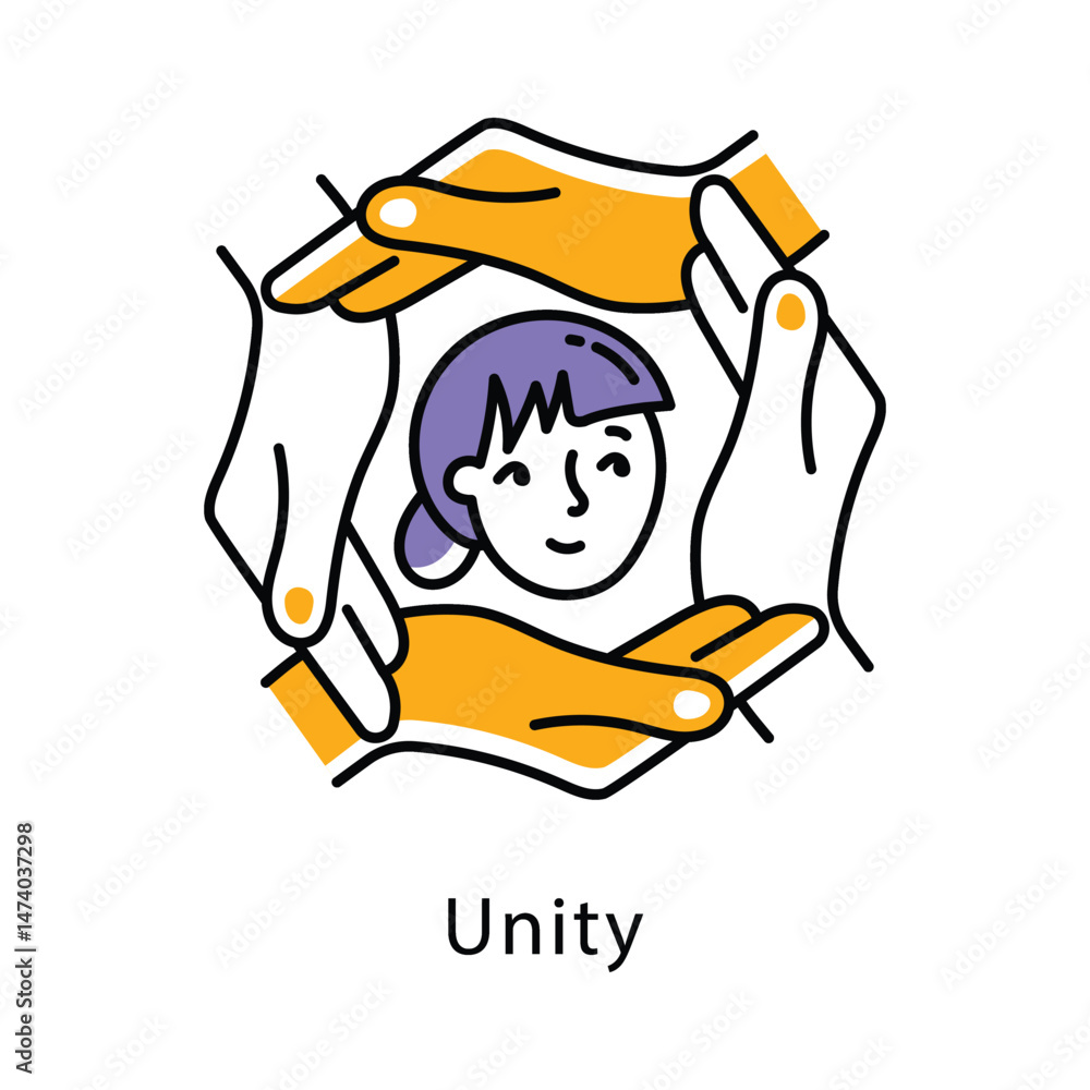 Poster unity vector filled outline style icon. eps 10 file