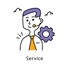 Service Vector filled Outline Style Icon. Eps 10 File 