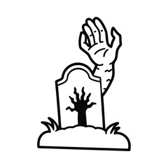 Obraz premium zombie hand rising from the grave vector