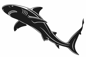 nurse shark sihouette black vector