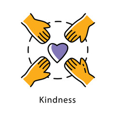 Kindness Vector filled Outline Style Icon. Eps 10 File 