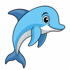 Cheerful Dolphin Vector Illustration