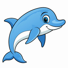 Cheerful Dolphin Vector Illustration