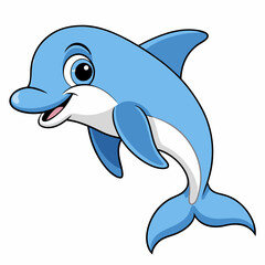 Cheerful Dolphin Vector Illustration