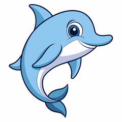 Cheerful Dolphin Vector Illustration