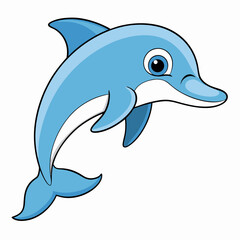 Cheerful Dolphin Vector Illustration