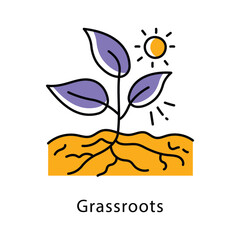 Grassroots Vector filled Outline Style Icon. Eps 10 File 