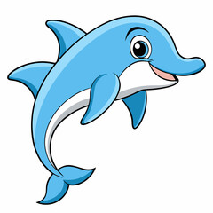 Cheerful Dolphin Vector Illustration