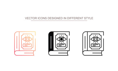 Magic Book icon design with white background stock illustration