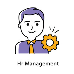 Hr Management Vector filled Outline Style Icon. Eps 10 File 