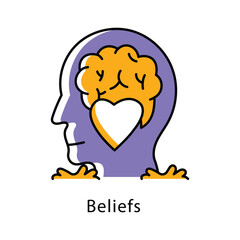 Beliefs Vector filled Outline Style Icon. Eps 10 File 