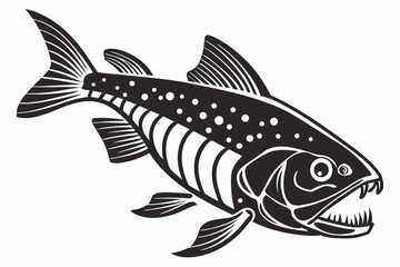 coelacanth sihouette black vector