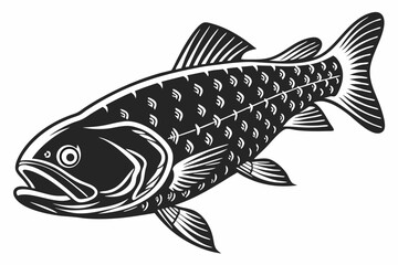 coelacanth sihouette black vector