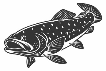 coelacanth sihouette black vector