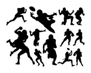 american football players vector set silhouettes