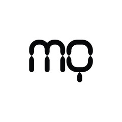 MQ monogram logo design letter text name symbol monochrome logotype alphabet character simple logo