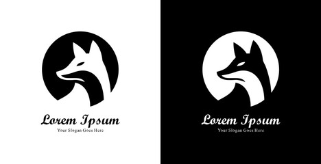 Fox head logo design combined with a circle
