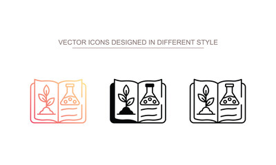 Biological Book icon design with white background stock illustration