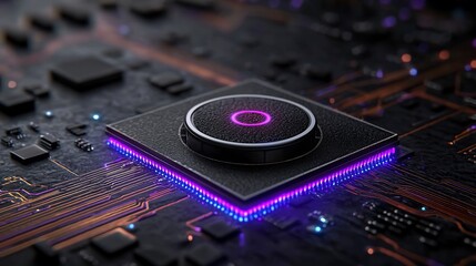 High-tech circuit board with central processor