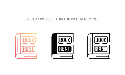 Book on Rent icon design with white background stock illustration