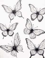 Geometric Butterfly Line Art