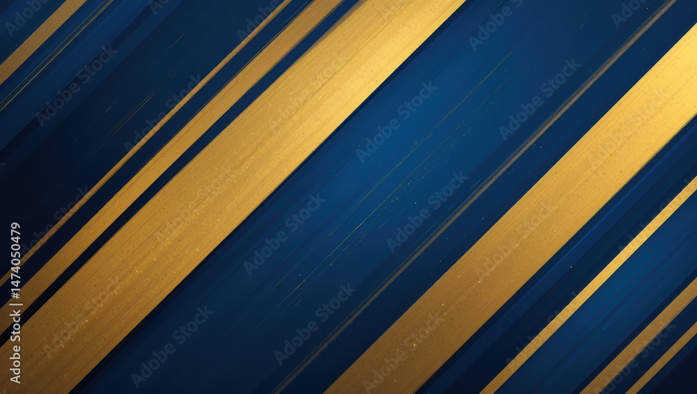 Wall mural abstract diagonal lines in gold and blue creating a luxurious modern background texture
