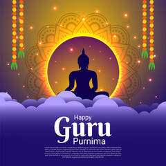 Vector illustration of Happy Guru Purnima social media template