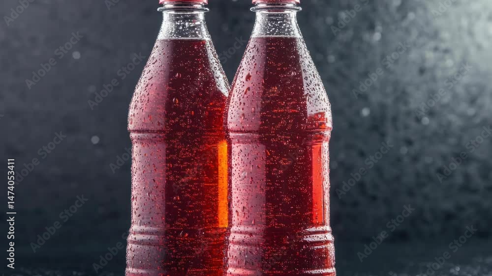Poster a pair of soda bottles placed side by side