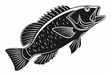 wrasse sihouette black vector