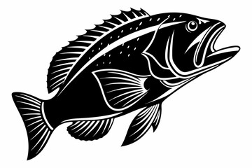 wrasse sihouette black vector