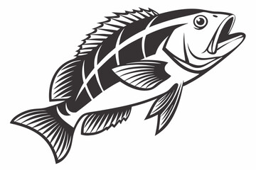 wrasse sihouette black vector