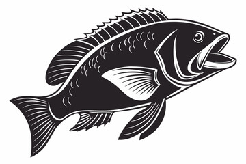 wrasse sihouette black vector