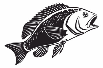 wrasse sihouette black vector