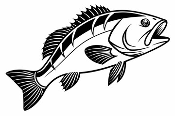 wrasse sihouette black vector