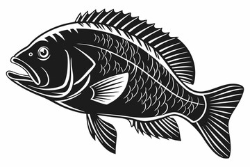 wrasse sihouette black vector