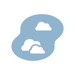 Obraz premium 空に浮かぶ雲のアイコンイラスト
