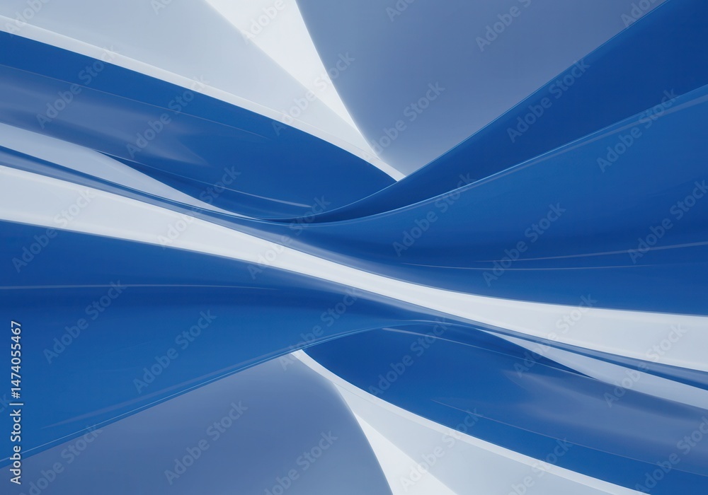 Poster abstract blue and white flowing shapes create a dynamic and modern background design element