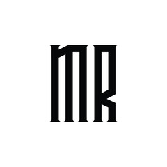 MR monogram logo design letter text name symbol monochrome logotype alphabet character simple logo