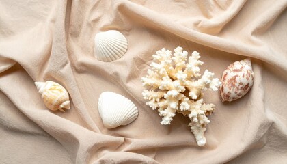 Collecting seashells and coral arrangements beach decor photography natural textures aerial view coastal aesthetic