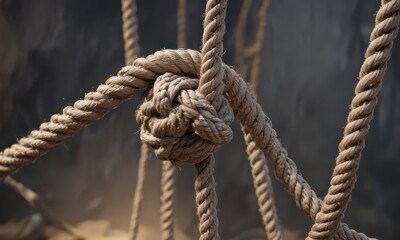 Thin rope near snapping, showing significant wear,  damage,  string,  worn