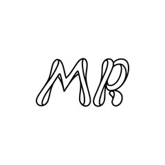 MR monogram logo design letter text name symbol monochrome logotype alphabet character simple logo