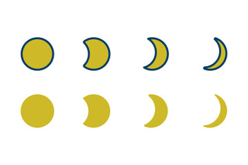 月の満ち欠けのアイコンセット