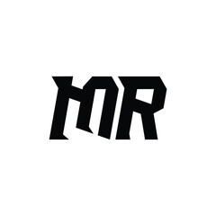 MR monogram logo design letter text name symbol monochrome logotype alphabet character simple logo