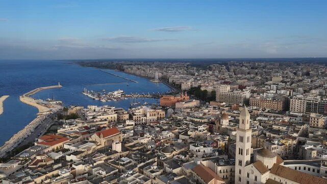 aerial view of the Metropolitan City of Bari, Apulia region of Italy