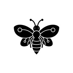 creative details Bee icon Vector Illustration