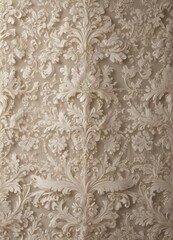 Elegant neutral damask, intricate lace-like baroque pattern ,  vintage,  home decor, seamless