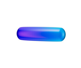 3D Glossy minus symbol with a gradient of blue color, featuring a modern look. 3d illustration