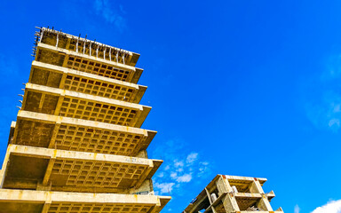 Huge gigantic construction stop building ruin in Puerto Escondido Mexico.
